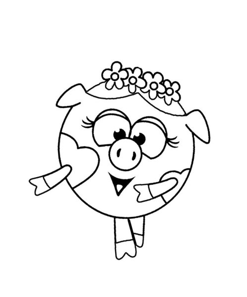 Нюша Смешарики раскраска