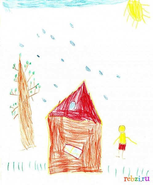 Дача детский рисунок