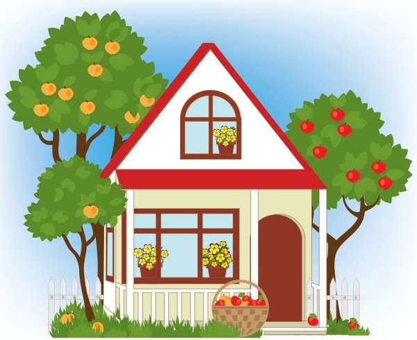 Нарисовать на домиках в детском саду