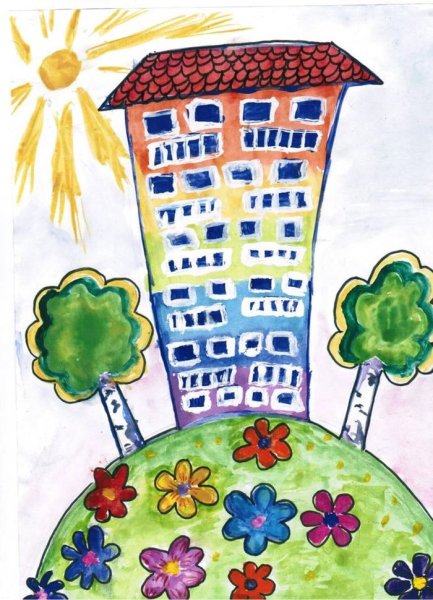 Рисование для детей город