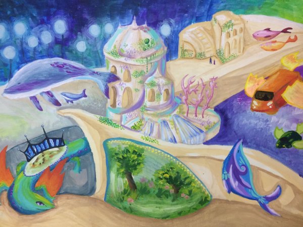 Город будущего рисунок