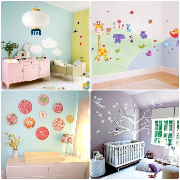 Покрашенные детские комнаты с трафаретами