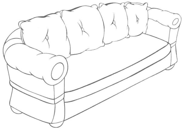 Диван раскраска для детей