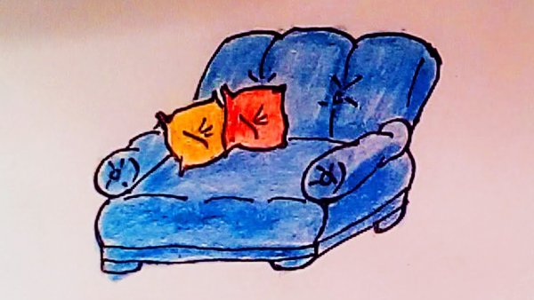 Диван поэтапное рисование