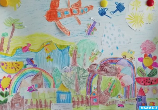 Коллаж из рисунков детей