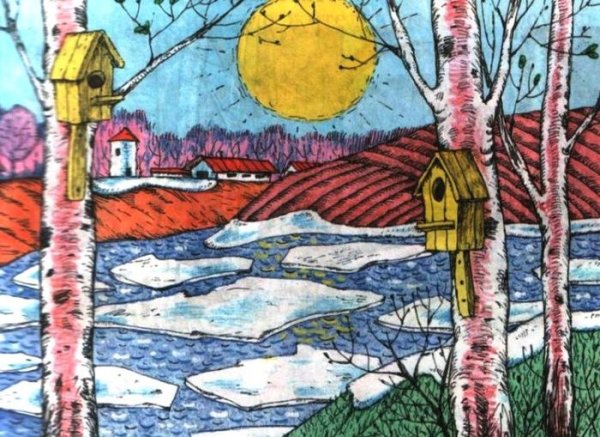 Весенний пейзаж для детей