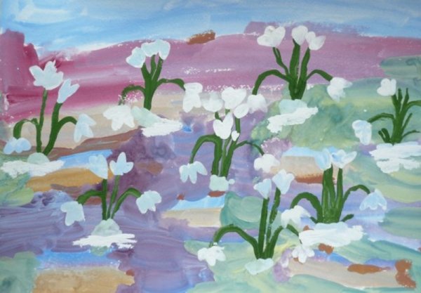 Весенний пейзаж для дошкольников