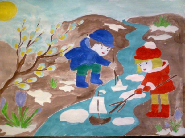 «Весна идет» рисование в детском саду