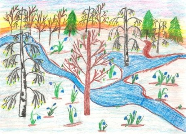 Весенний Ручеек рисунок