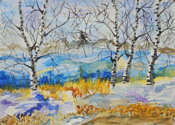 Рисование весеннего пейзажа