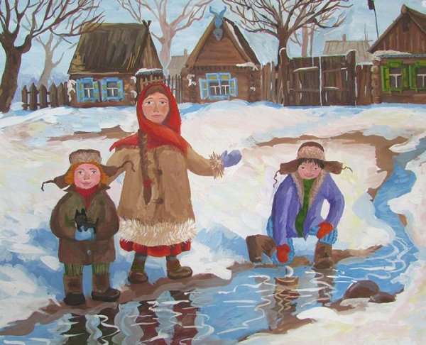 Картины Весна детские работы