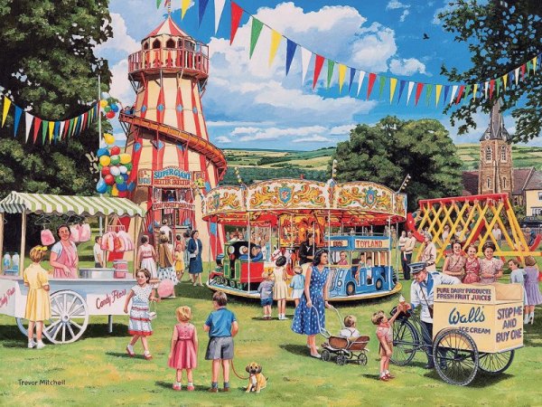 Парк аттракционов живопись