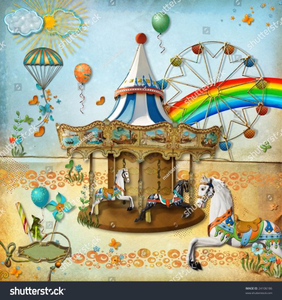 Детские аттракционы иллюстрации