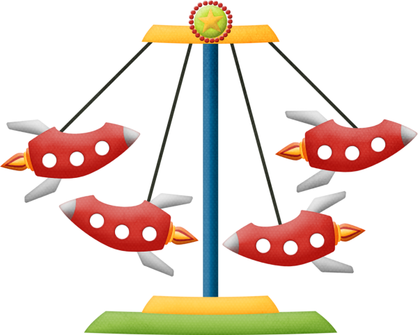 Детские карусели на прозрачном фоне