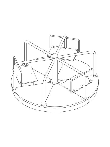 Карусель на белом фоне