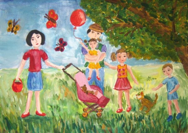 Рисунок семьи детский