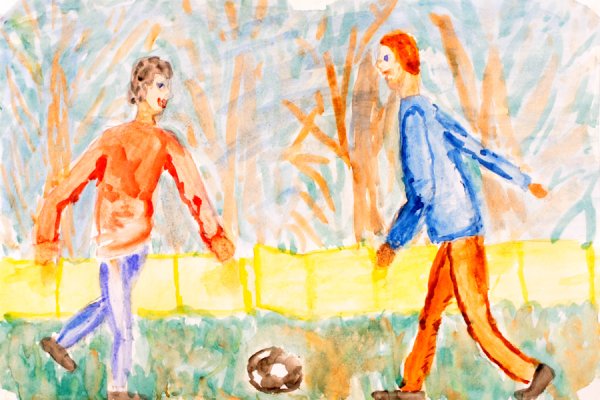 Рисунок на тему прогулка во дворе