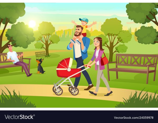 Прогулка в парке иллюстрация