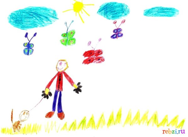 Человек на прогулке рисунок