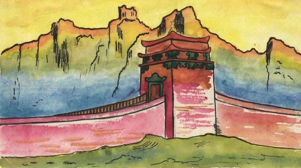Великая китайская стена нарисовать