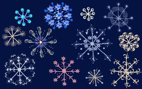 Снежинки красками