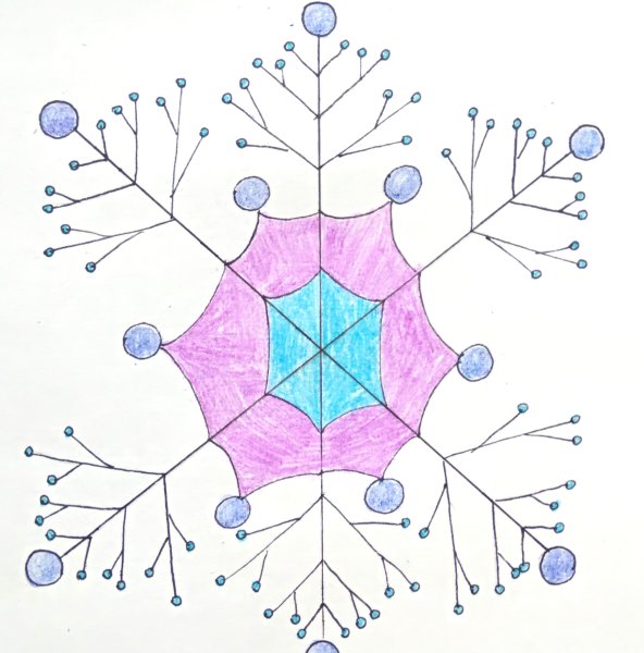 Декоративное рисование Снежинка