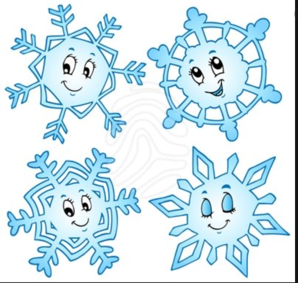 Снежинки с личиком для детей