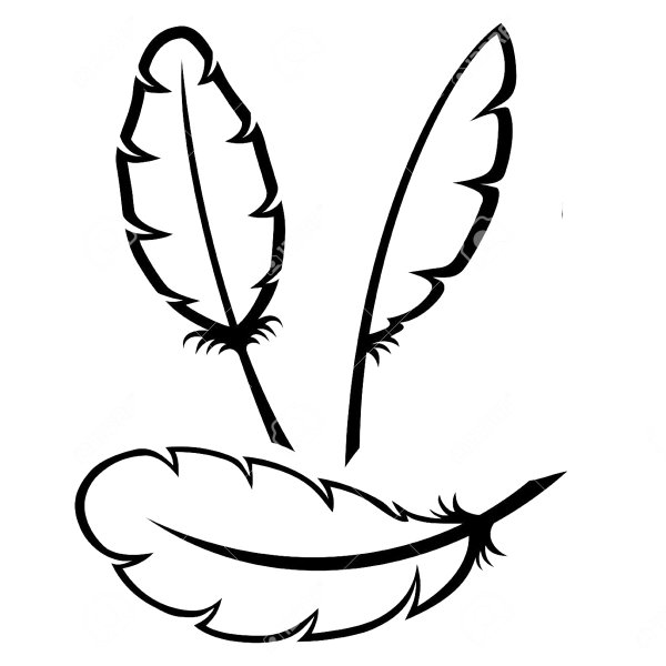 Перо раскраска для детей