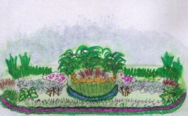 Детские рисунки клумбы