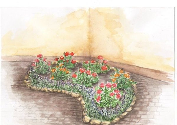 Нарисовать клумбу