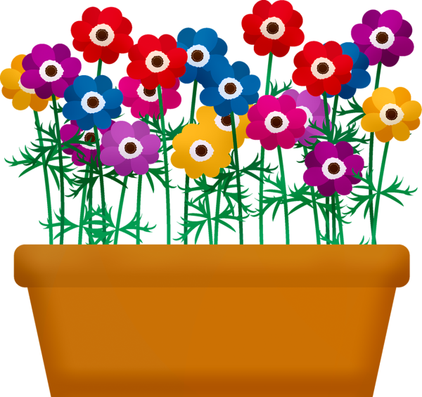 Рисовать цветок в горшке