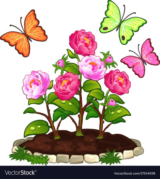 Цветочные клумбы мультяшные