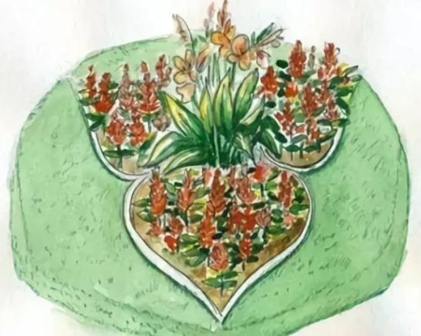 Клумба у школы рисунок