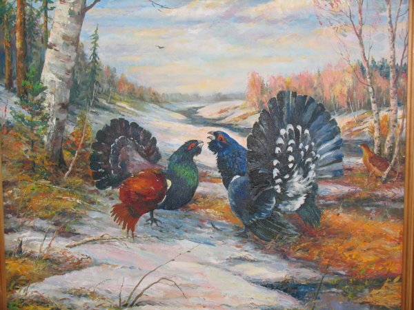 Токующий Глухарь живопись