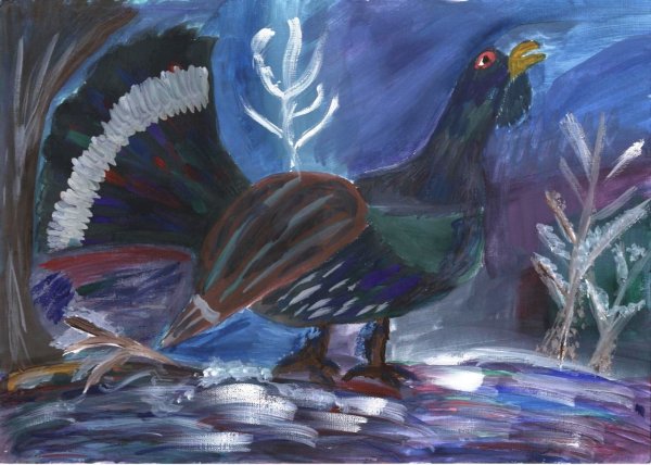 Нарисовать глухаря