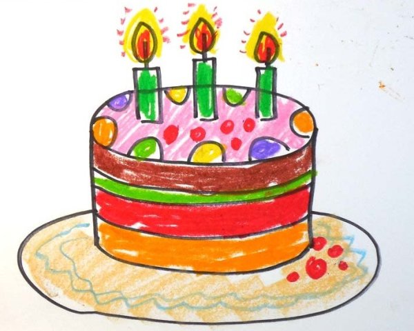 Рисование для детей торт