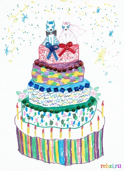 Рисование для детей торт