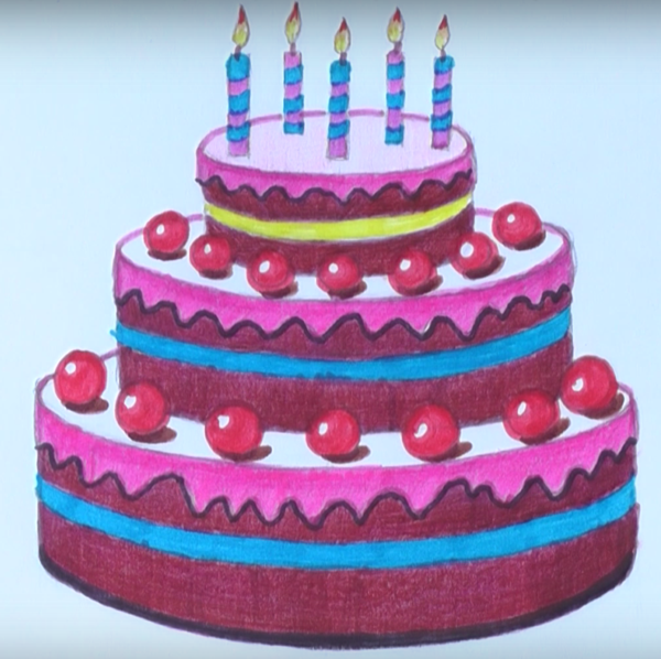 Рисование для детей торт