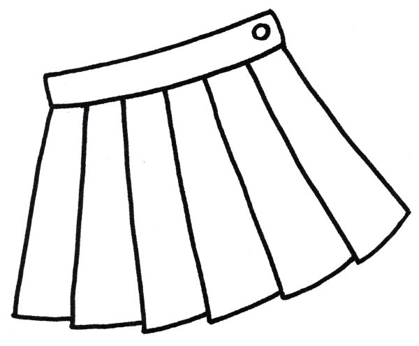 Юбка раскраска для детей