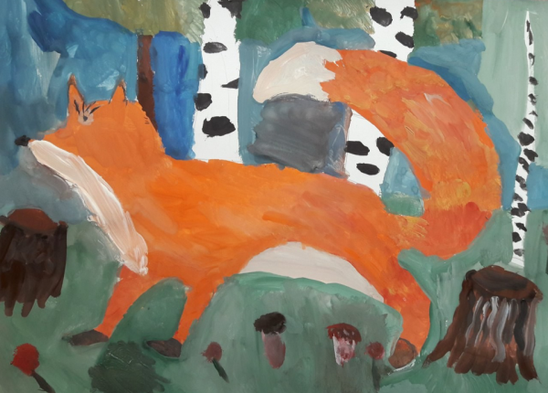 Детские рисунки лисы