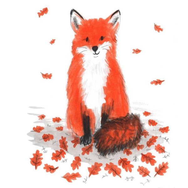 Лиса с лисятами