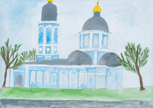 Детские рисунки церкви карандашом