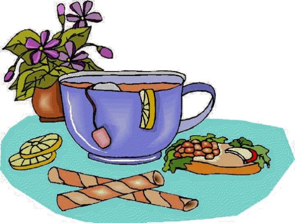 Чашка с чаем мультяшная