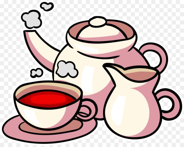 Мультяшный чайник с чашками