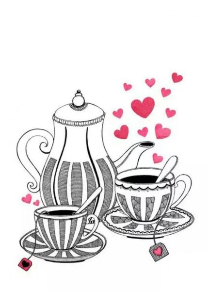 Чайный сервиз карандашом