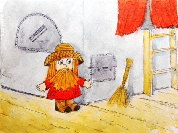 Домовенок Кузя с веником