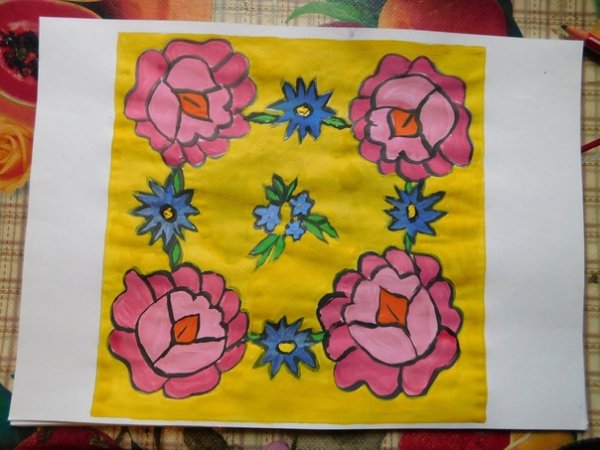 Рисование мамин платок