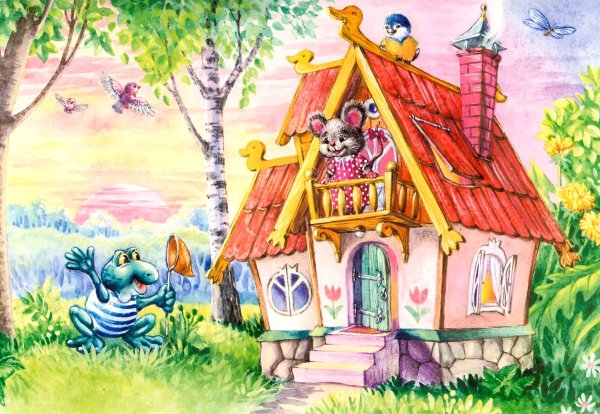 Теремок рисунок гуашью