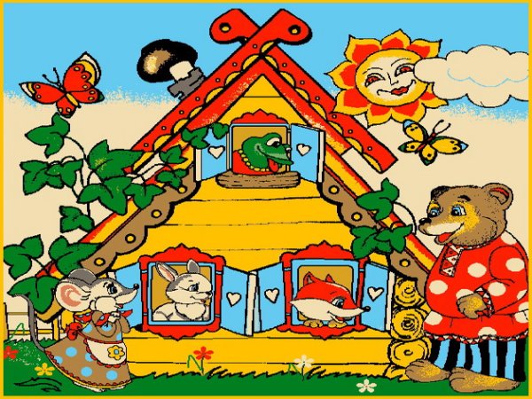 Иллюстрация к сказке Теремок для раскрашивания