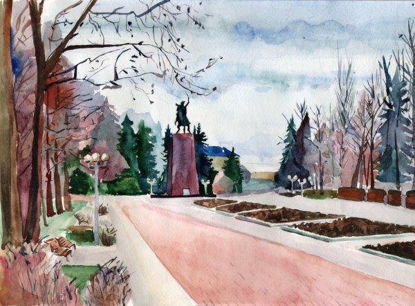 Пейзаж Чебоксары рисунки